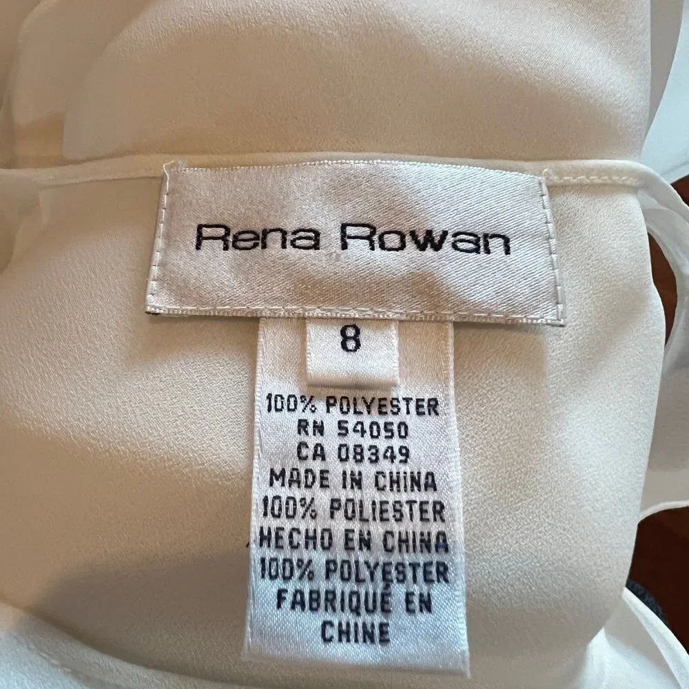 (2) Cream sheer sleeveless blouse, Size 8 - Picture 3 of 4